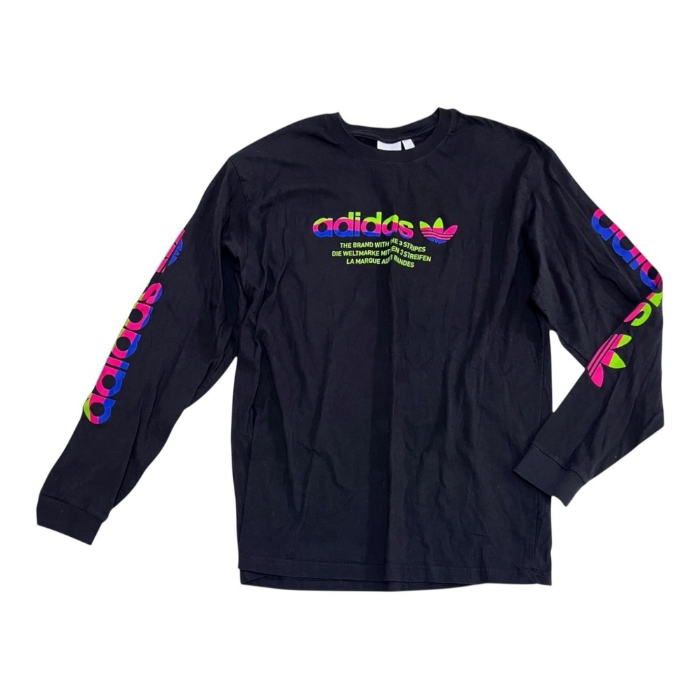 ADIDAS Mens XL Brand With 3‎ Stripes Graphic Tee Long Sleeved Shirt